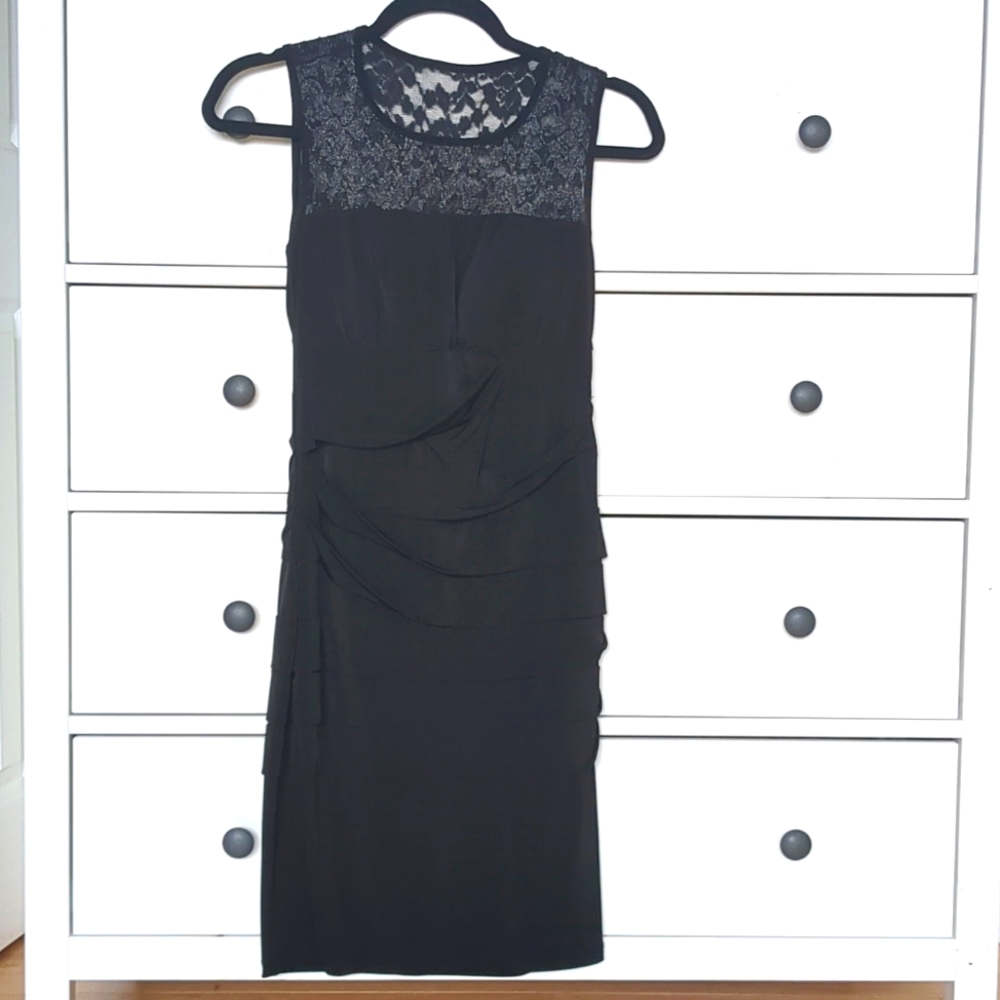 Sz 6 Valerie Bertinelli Little Black Mini Dress